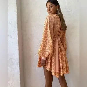 Aofur Dresses Aofur Summer Cotton V Neck Long Losse Sleeve